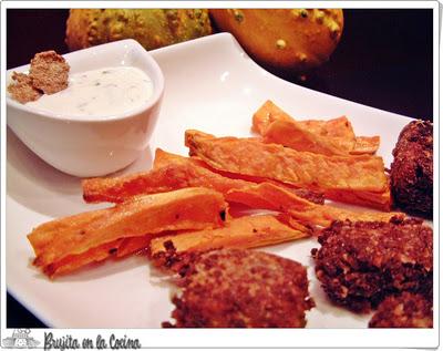 Experiencia All - Bran; Plato principal: Nuggets de Perca con batatas fritas y salsa de yogur