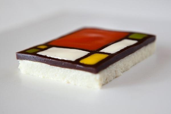 Un Mondrian de bacalao y pimientos