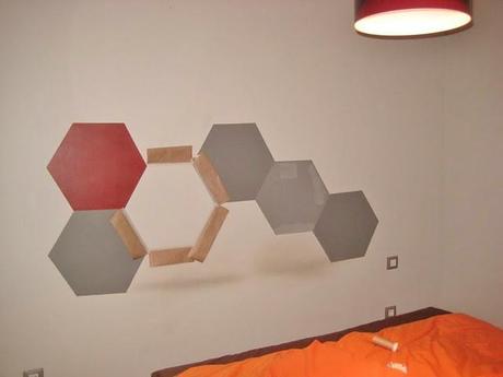 El cabecero de hexágonos de Patricia. Cómo pintarlo paso a paso