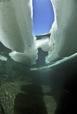 Fotografías bajo el agua de las sorprendentes formaciones de hielo en el lago Naret, Suiza (Galería de imágenes)