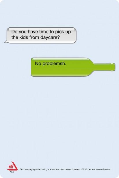 Un SMS es igual a una botella de licor