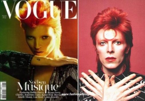 Kate Moss emula a David Bowie en portada de Vogue París, diciembre/enero, 2011-2012