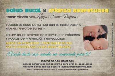 Taller de Salud Bucal y Crianza Respetuosa online, a la carta