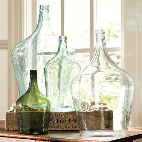 Decorar con botellas y frascos de cristal