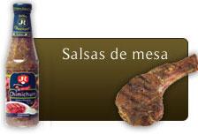 Salsas de mesa JR, Chimichurri, Barbacoa, Mojo rojo, Adobo básico