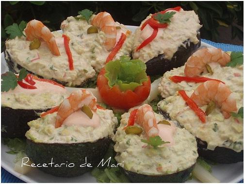 Aguacates rellenos (atún y mariscos)