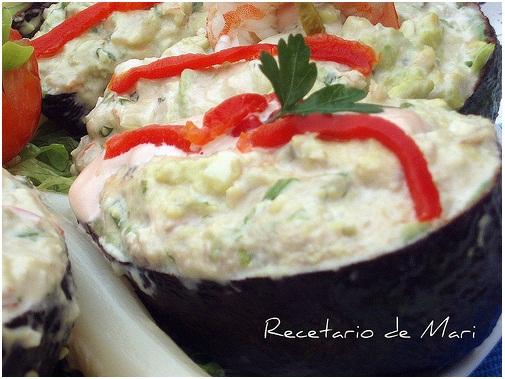 Aguacates rellenos (atún y mariscos)
