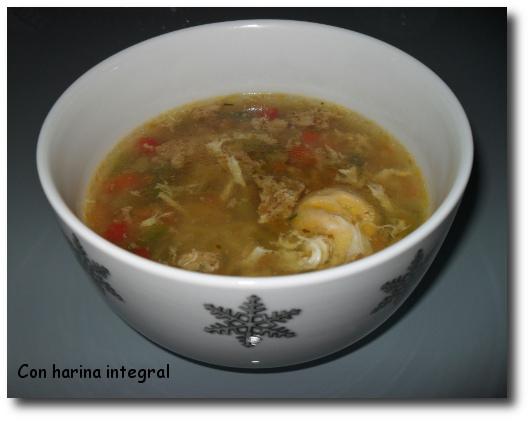 Sopa de verduras y salvado de trigo