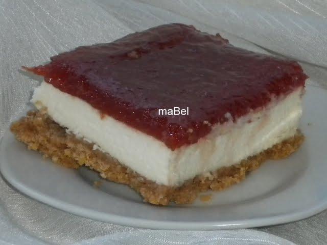 Tarta de queso y membrillo sin cocción