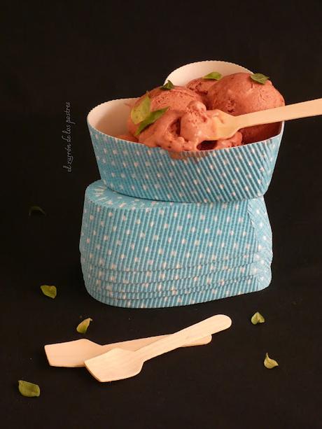 Helado de Fresa y Tuno Indio sin máquina