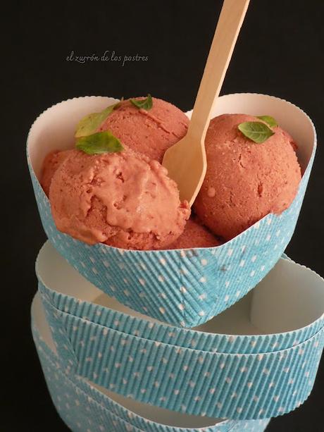 Helado de Fresa y Tuno Indio sin máquina