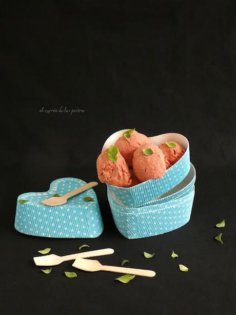 Helado de Fresa y Tuno Indio sin máquina