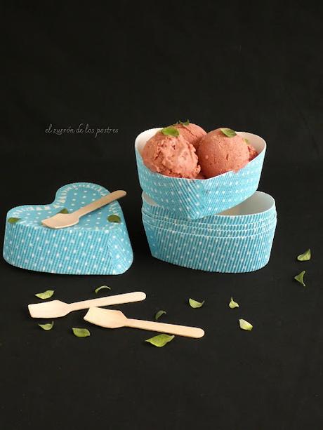 Helado de Fresa y Tuno Indio sin máquina