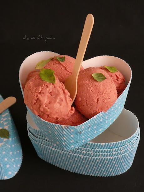 Helado de Fresa y Tuno Indio sin máquina
