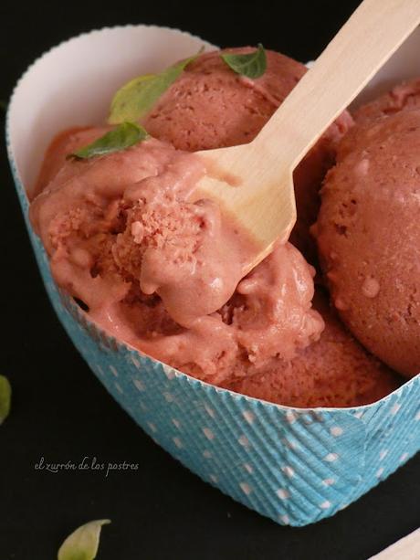 Helado de Fresa y Tuno Indio sin máquina