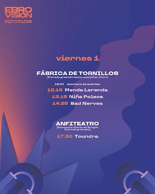 Horarios viernes Ebrovisión 2023 Horarios viernes Ebrovisión 2023