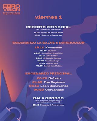 Horarios viernes Ebrovisión 2023 Horarios viernes Ebrovisión 2023