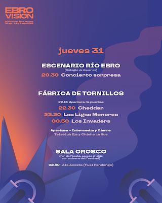 Horarios Jueves Ebrovisión 2023 Horarios Jueves Ebrovisión 2023