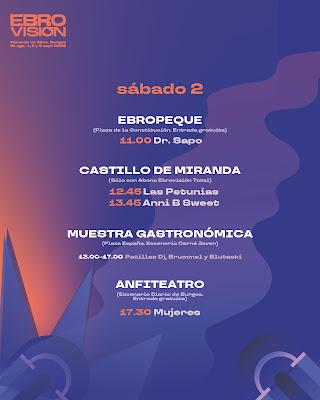 Horarios sábado Ebrovisión 2023 Horarios sábado Ebrovisión 2023