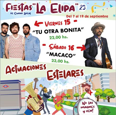 Fiestas de Ciudad Lineal (La Elipa) 2023: conciertos