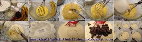 PETITS GÂTEAUX AU CHOCOLAT ET À LA BANANE / CHOCOLATE BANANA MUFFINS /  MAGDALENAS DE CHOCOLATE Y PLÁTANO / مافن الموز و الشوكولاتة