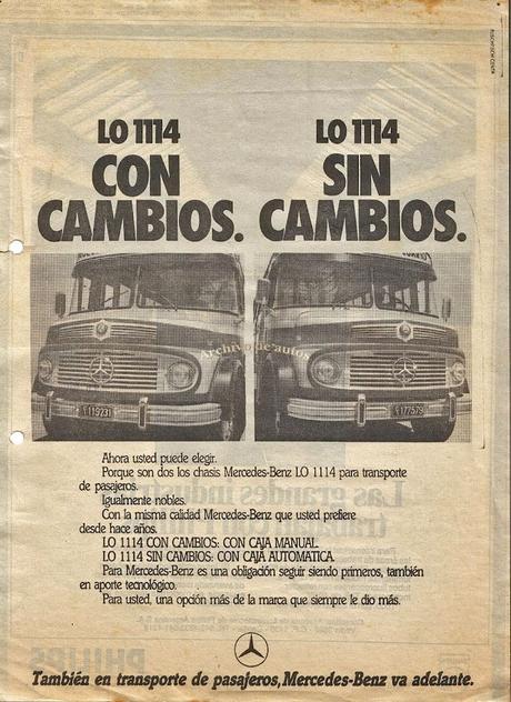 Mercedes-Benz LO 1114 con caja automática del año 1982