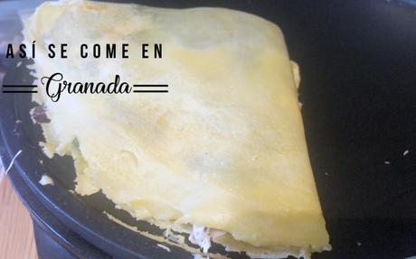 Crepes de harina de garbanzos rellenos de espinacas