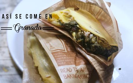 Crepes de harina de garbanzos rellenos de espinacas