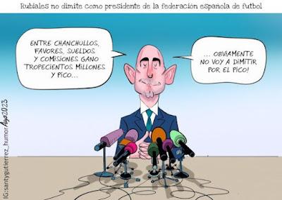 Rubiales se excusa, se niega a dimitir y carga contra “la lacra del feminismo”. Rubiales se excusa, se niega a dimitir y carga contra “la lacra del feminismo”.