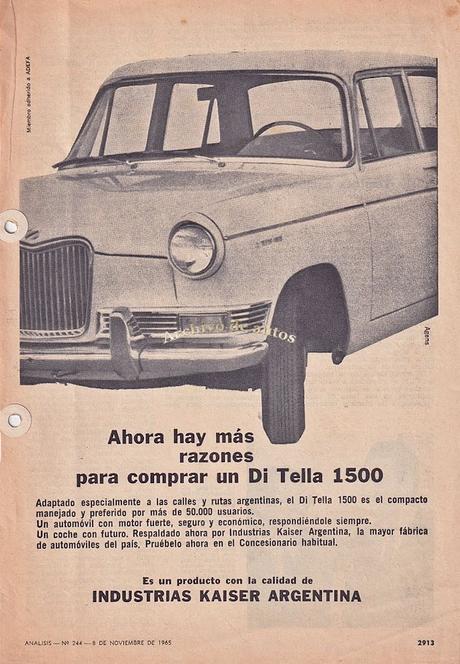 SIAM Di Tella Automotores controlada por IKA en el año 1965 SIAM Di Tella Automotores controlada por IKA en el año 1965