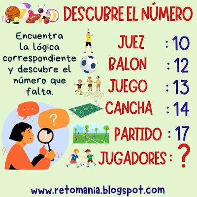DESCUBRE EL NÚMERO Desafío matemático, Reto matemático, Problema matemático, Problema de Ingenio, Matemática y Deportes, Descubre el Número, Solo para Genios