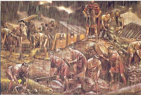 Rutina diaria en el campamento romano.