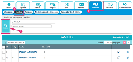 Crear una nueva familia desde Cloud Gestio