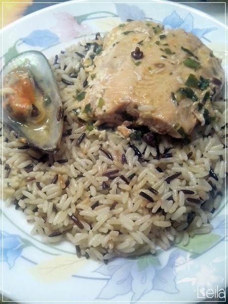 Arroz salvaje con salmon