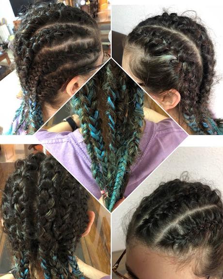 🩵 De pruebas y colores 💛 🧡 Una de trenzas y otra de sombras💜