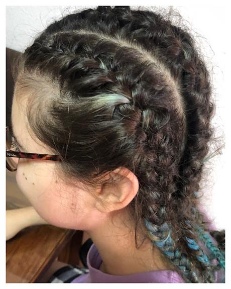 🩵 De pruebas y colores 💛 🧡 Una de trenzas y otra de sombras💜