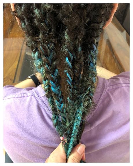 🩵 De pruebas y colores 💛 🧡 Una de trenzas y otra de sombras💜