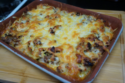 Carne picada con calabacín al horno