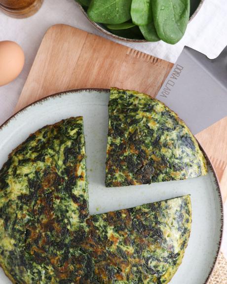 tortilla de espinaca queso facil rapida receta