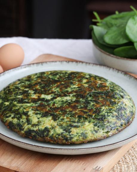 tortilla de espinaca queso facil rapida receta