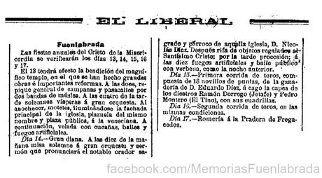 Fiestas Patronales de Fuenlabrada en 1901 Fiestas Patronales de Fuenlabrada en 1901