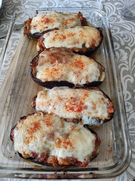 BERENJENAS RELLENAS DE ATUN AL PESTO