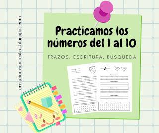 🗓Mini cuaderno: Práctica números del 1 al 10🗓