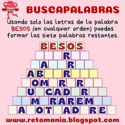 Amor, Amor y Amistad, Retos matemáticos, Desafíos matemáticos, Problemas matemáticos,  Problemas de Ingenio, Problemas de lógica, Matemáticas con amor y amistad,  Juego de Palabras, Juego de Letras, BuscaPalabras, Palabra Oculta, Encuentra la Palabra