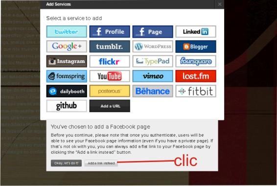 Crea una pagina en about.me y añade tus redes sociales