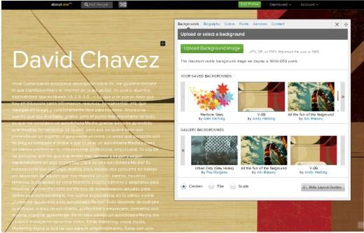 Crea una pagina en about.me y añade tus redes sociales