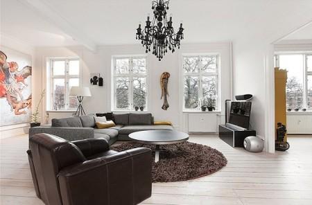 Vivir en un dúplex de 222m² suelo de parquet de tablas anchas estilo nórdico estilo escandinavo diseño de interiores diseño danés decoración de interiores decoración de dúplex decoración de áticos decoración danesa