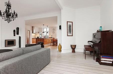 Vivir en un dúplex de 222m² suelo de parquet de tablas anchas estilo nórdico estilo escandinavo diseño de interiores diseño danés decoración de interiores decoración de dúplex decoración de áticos decoración danesa