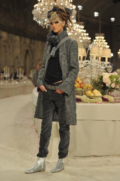 A model walks down the runway during the Chanel Paris-Bombay Show at Grand Palais on December 6, 2011 in Paris, France.