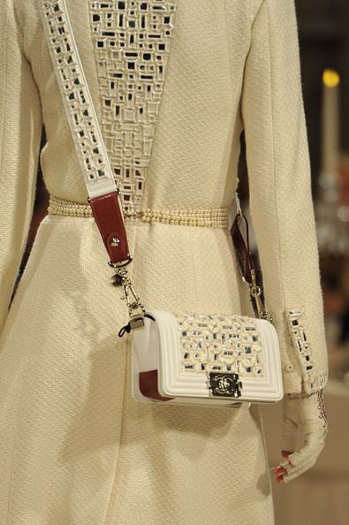 A detail of a model is seen as she walks the runway during the Chanel Paris-Bombay Show at Grand Palais on December 6, 2011 in Paris, France.